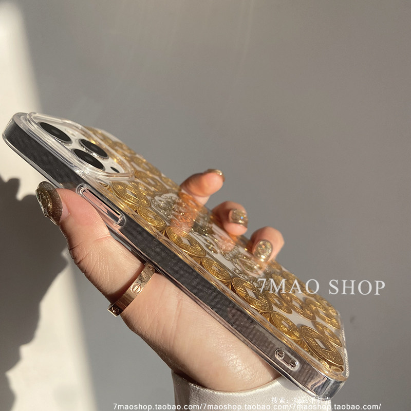 好多铜钱摇钱树新年适用iphone16promax15 12mini reno14手机壳17