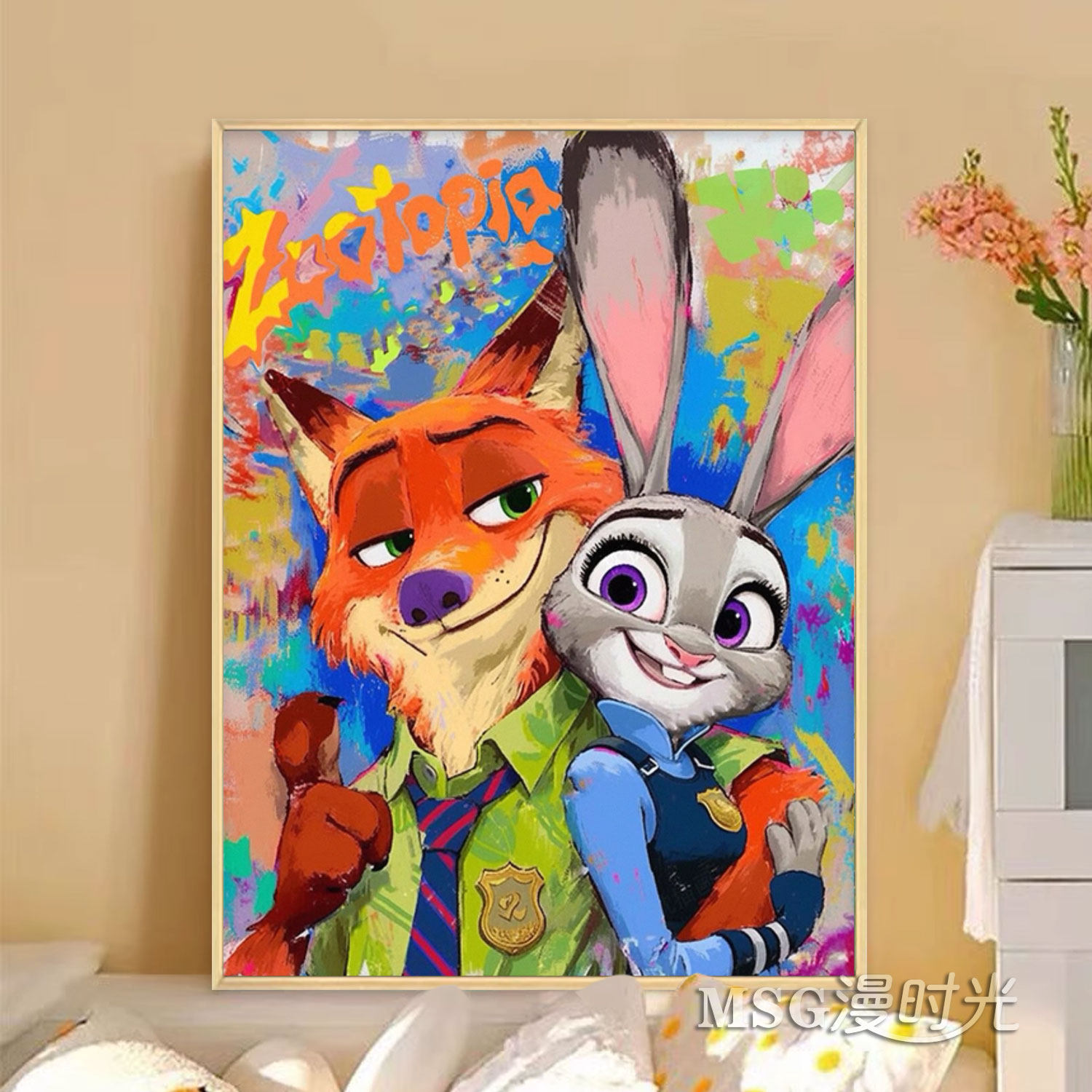 疯狂动物城5D钻石画满钻2025新款卡通diy手工粘钻十字绣卧室挂画,淘宝优惠券,粉丝福利购,淘宝优惠卷