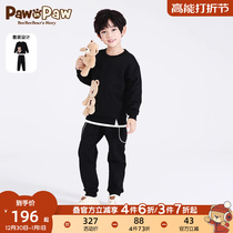 Pawn Paw Cartoon Boy Clothing Spring Style Boy Black Suit Clothing Long Pants Solid cotton Cubs