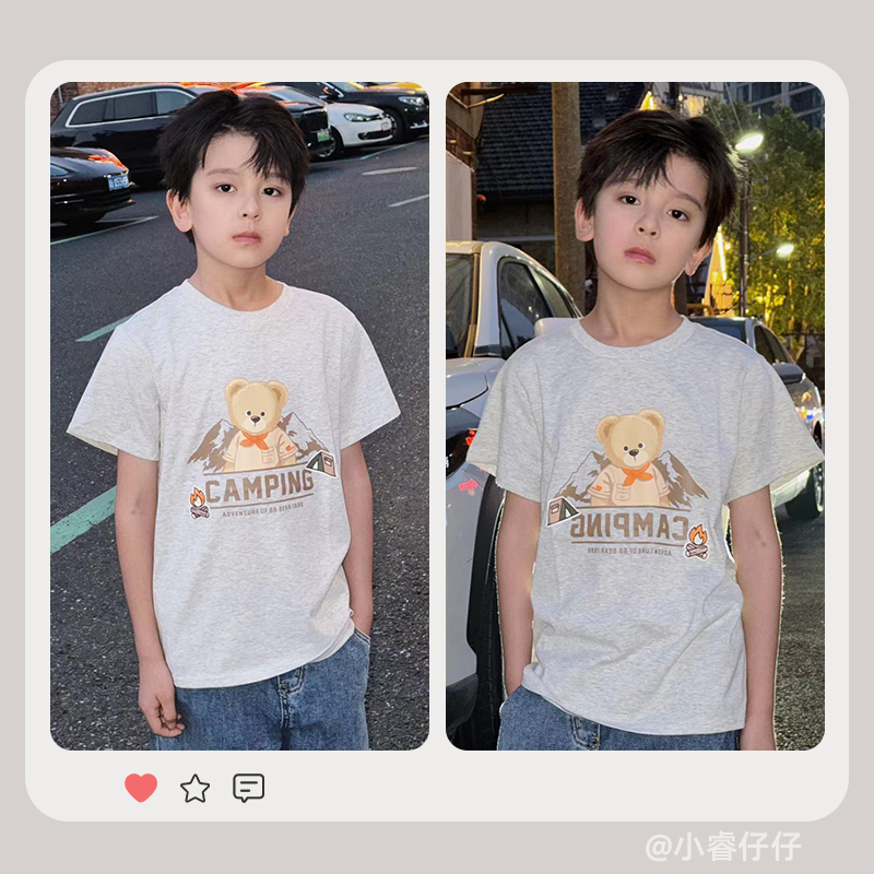 【冰藻泥】PawinPaw卡通小熊童装24年夏季新款男女童凉感短袖T恤-图1
