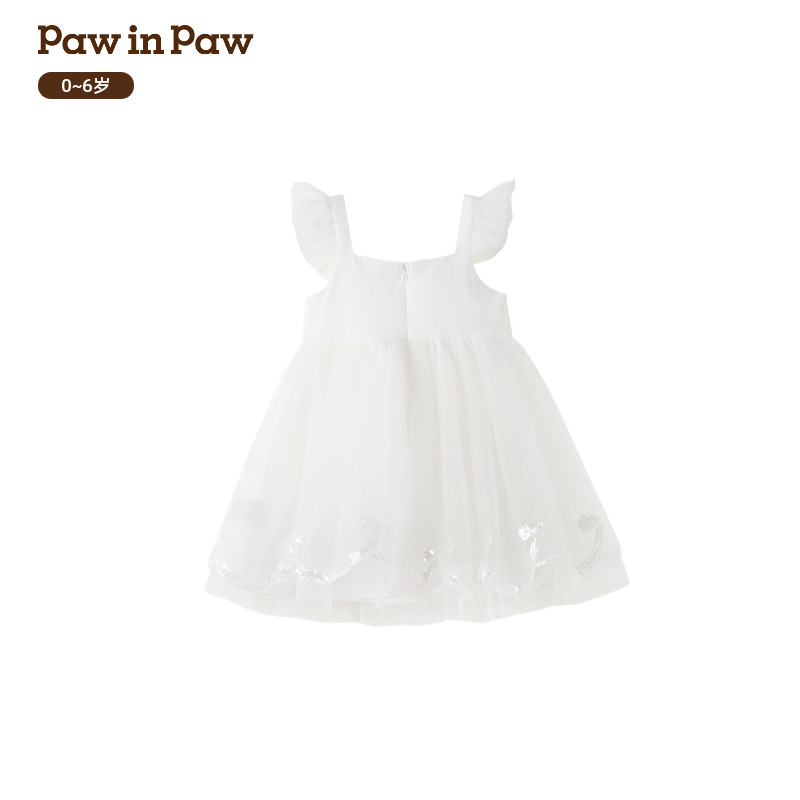 PawinPaw卡通小熊童装26年春夏季新款女宝宝吊带网纱连衣裙可爱,淘宝优惠券,粉丝福利购,淘宝优惠卷