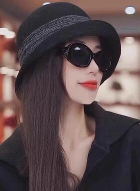 2025春秋赫本风卷边渔夫帽子女英伦气质礼帽轻奢风显脸小短檐盆帽