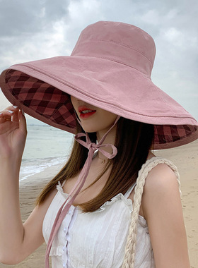 网红双面戴大沿出游遮阳防晒帽