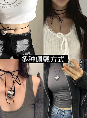 爱心吊坠甜酷ins风项链