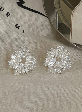 太阳花耳环女轻奢高级感