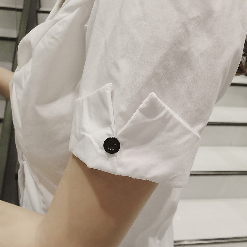 2020短袖衬衫女v领打底衫 听香水榭服饰衬衫