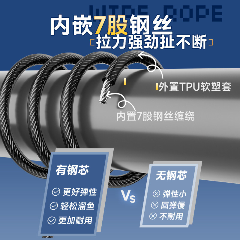 沃鼎钓鱼失手绳新款钢丝弹簧绳高弹力鱼竿防丢绳大物弹簧伸缩拉绳,淘宝优惠券,粉丝福利购,淘宝优惠卷