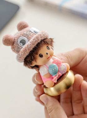 转转可爱蒙奇奇汽车内中控台上装饰品车载摆件创意女士2025新款