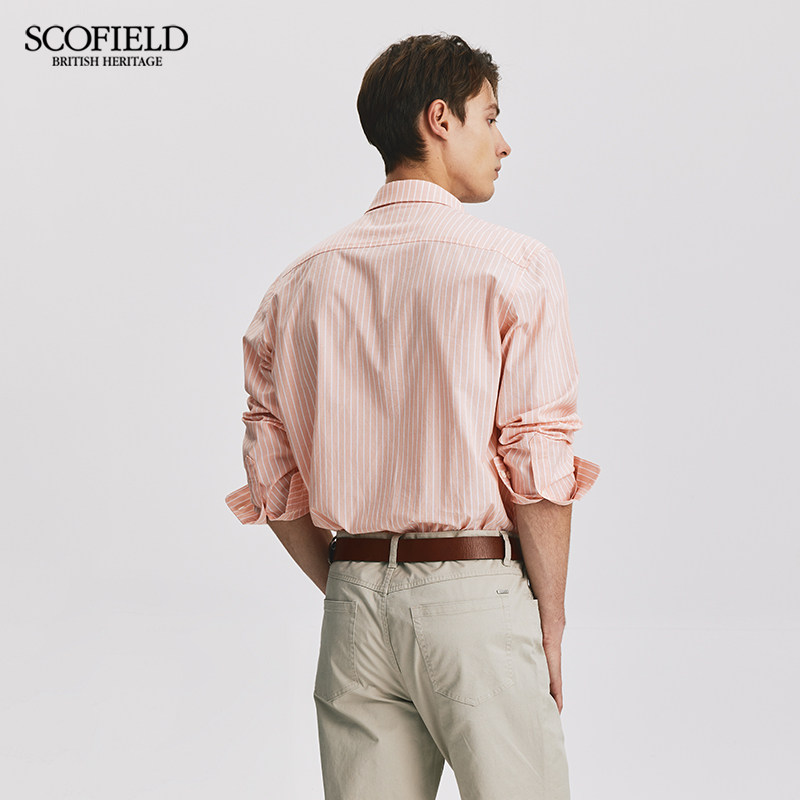 【纯棉】SCOFIELD男装24年春季新款商务通勤休闲时尚条纹长袖衬衫,淘宝优惠券,粉丝福利购,淘宝优惠卷