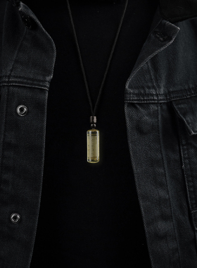 黄水晶吊坠男女般若波罗蜜多心经天然黄发晶高级感挂件项链毛衣链