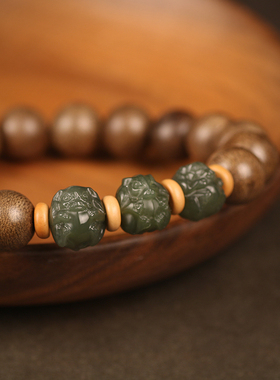 三合木质手链申子辰猴鼠龙寅午戌虎马狗丑巳酉牛蛇鸡亥卯未猪兔羊