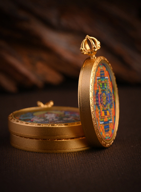 藏式唐卡坛城小唐卡吊坠男女随身项链绿度母扎基拉姆挂件饰品礼物