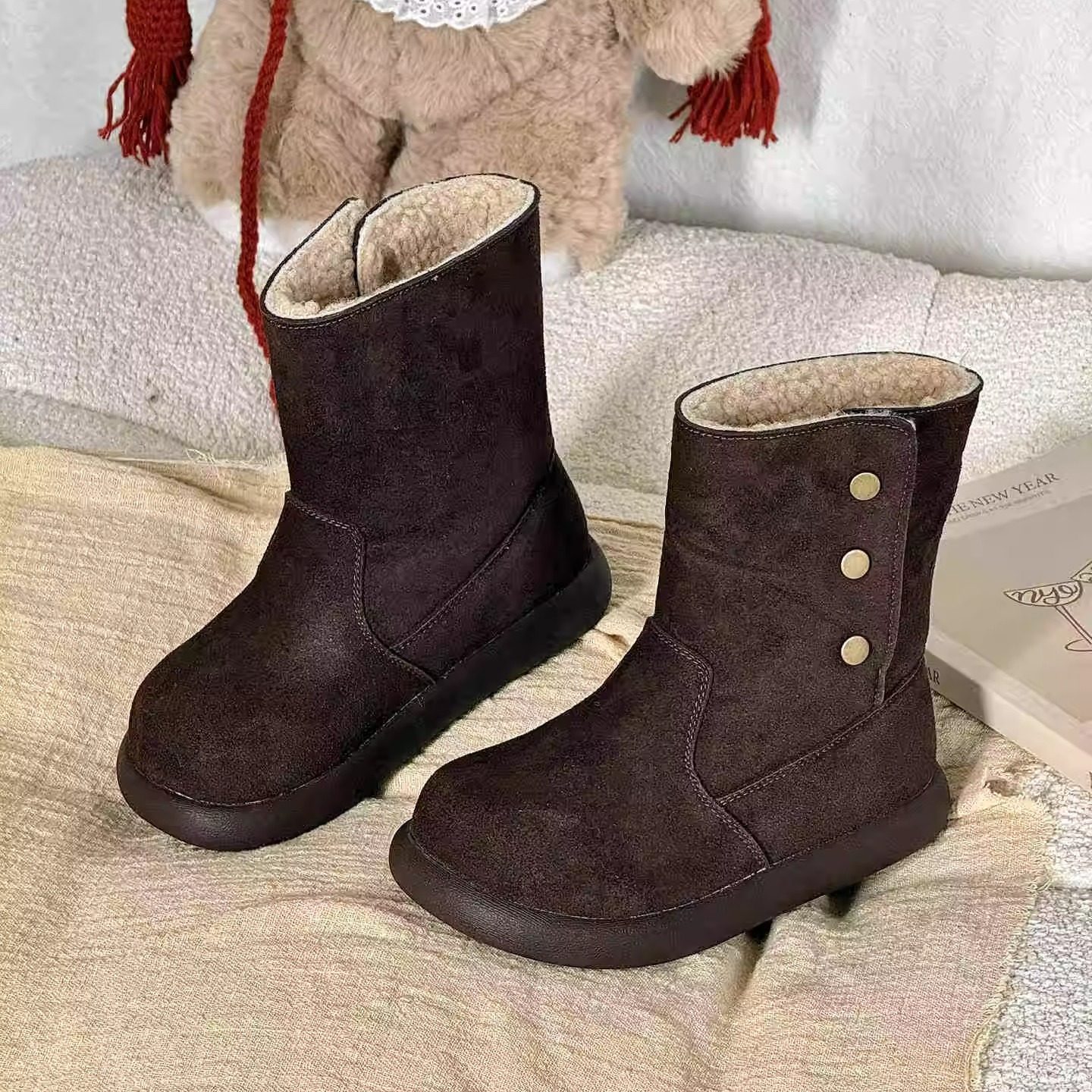 儿童长筒棉靴2025冬季新款女童加绒加厚洋气长靴男童保暖雪地靴潮,淘宝优惠券,粉丝福利购,淘宝优惠卷