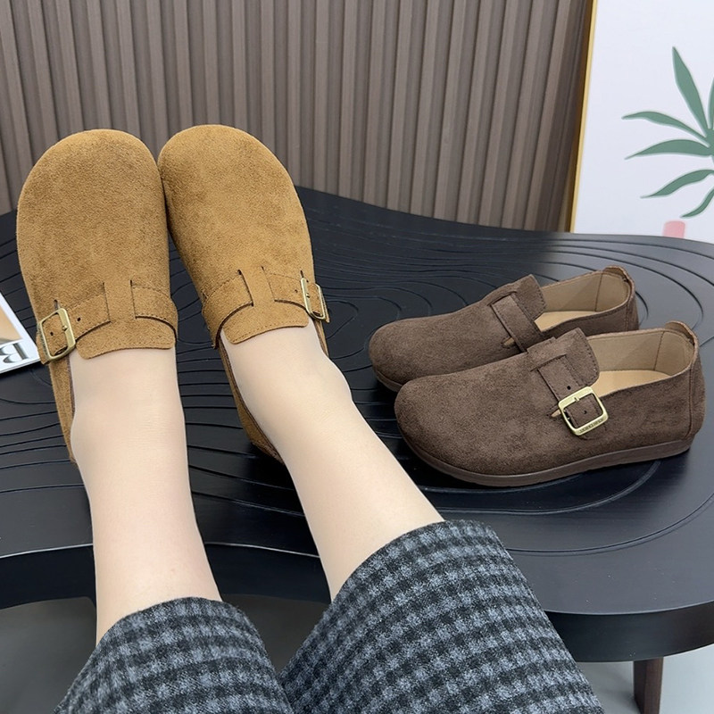 春季新款勃肯鞋女全包舒适一脚蹬懒人鞋内增高时尚百搭复古豆豆鞋,淘宝优惠券,粉丝福利购,淘宝优惠卷