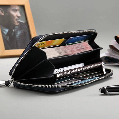 威富龙 Длинный бумажник, кошелек с молнией, кожаная сумка с петлей на руку, в корейском стиле