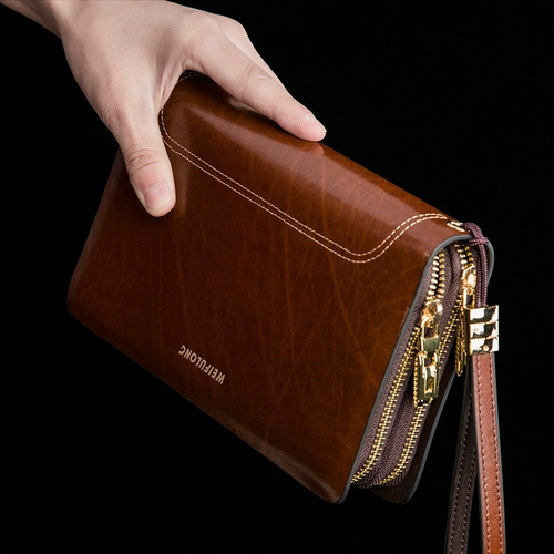 威富龙 Сумка с петлей на руку, цепочка с молнией, маленькая сумка клатч, новая коллекция, из натуральной кожи