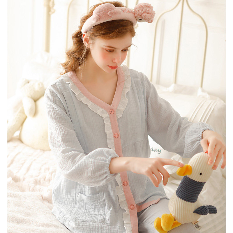 家时光3月份纯棉月子服产后服睡衣 家时光家居服套装