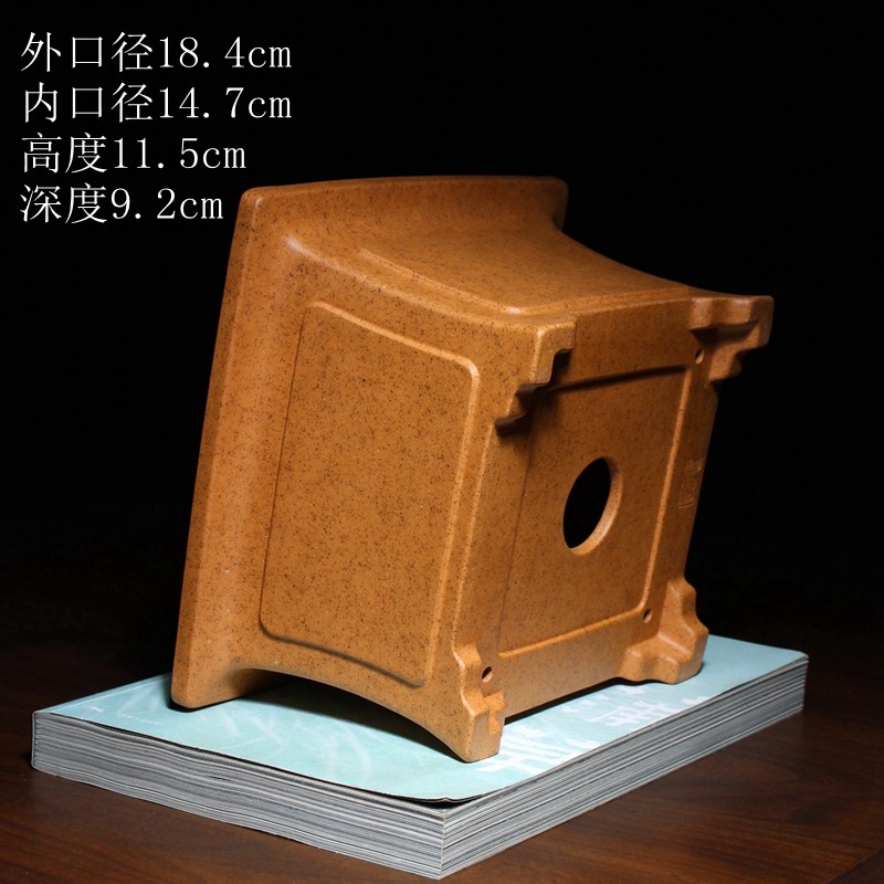 奎面飘口四方形精品紫砂花盆唯珍手工小盆景盆栽多肉菖蒲树桩松柏,淘宝优惠券,粉丝福利购,淘宝优惠卷