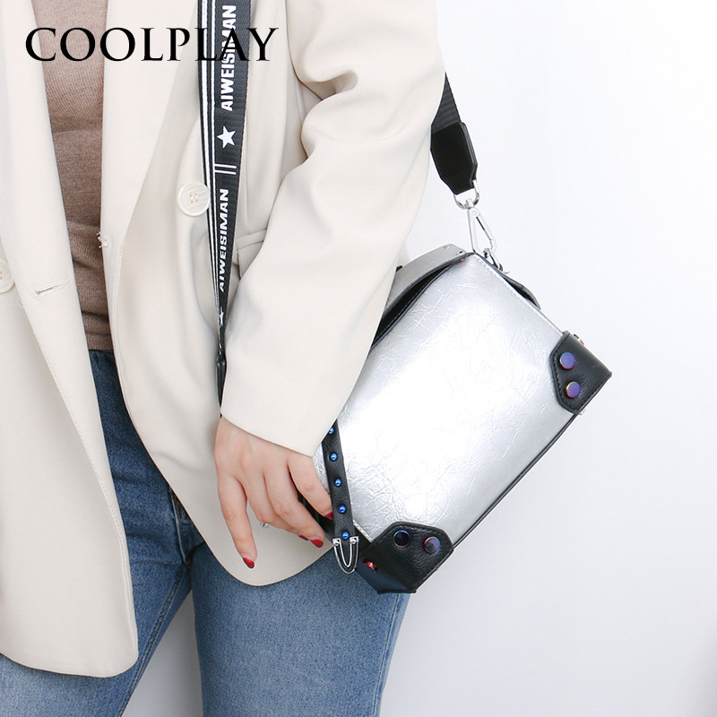 新款2020软皮撞色女百搭潮波士顿包 酷玩子弟箱包女士包袋