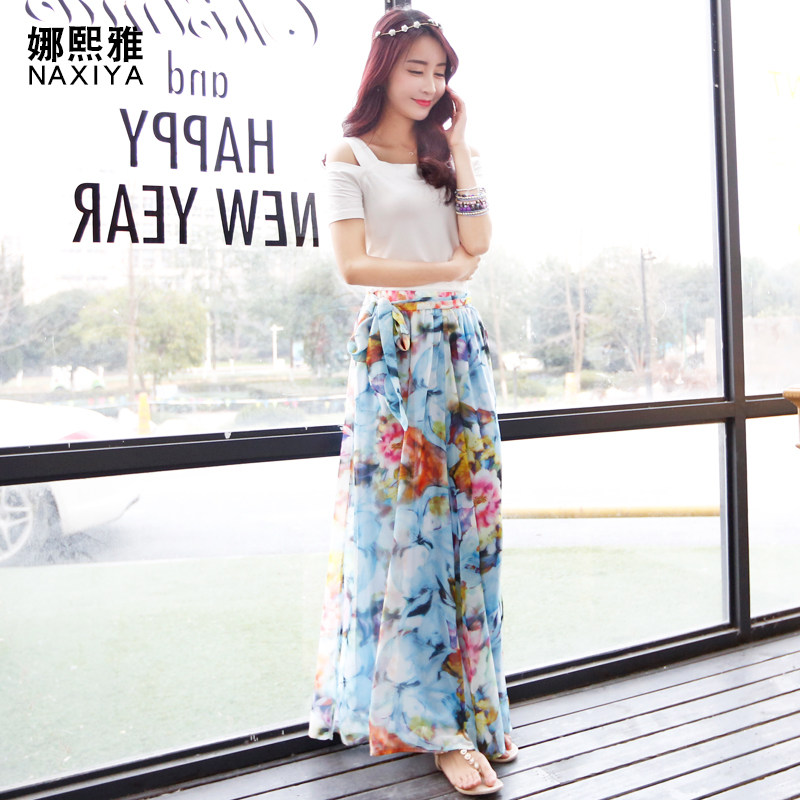 2020夏装新款女波西米亚夏雪纺裙裤 娜熙雅休闲裤