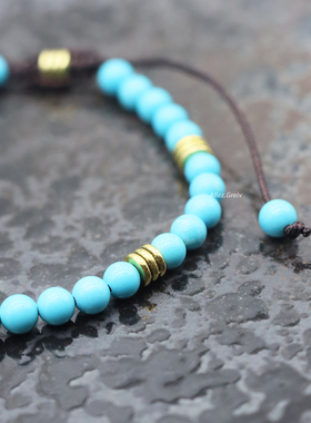 绿松石手串小米珠手链男