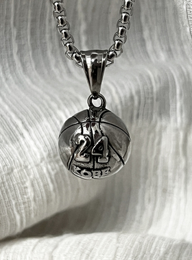 篮球钛钢项链潮男嘻哈个性吊坠