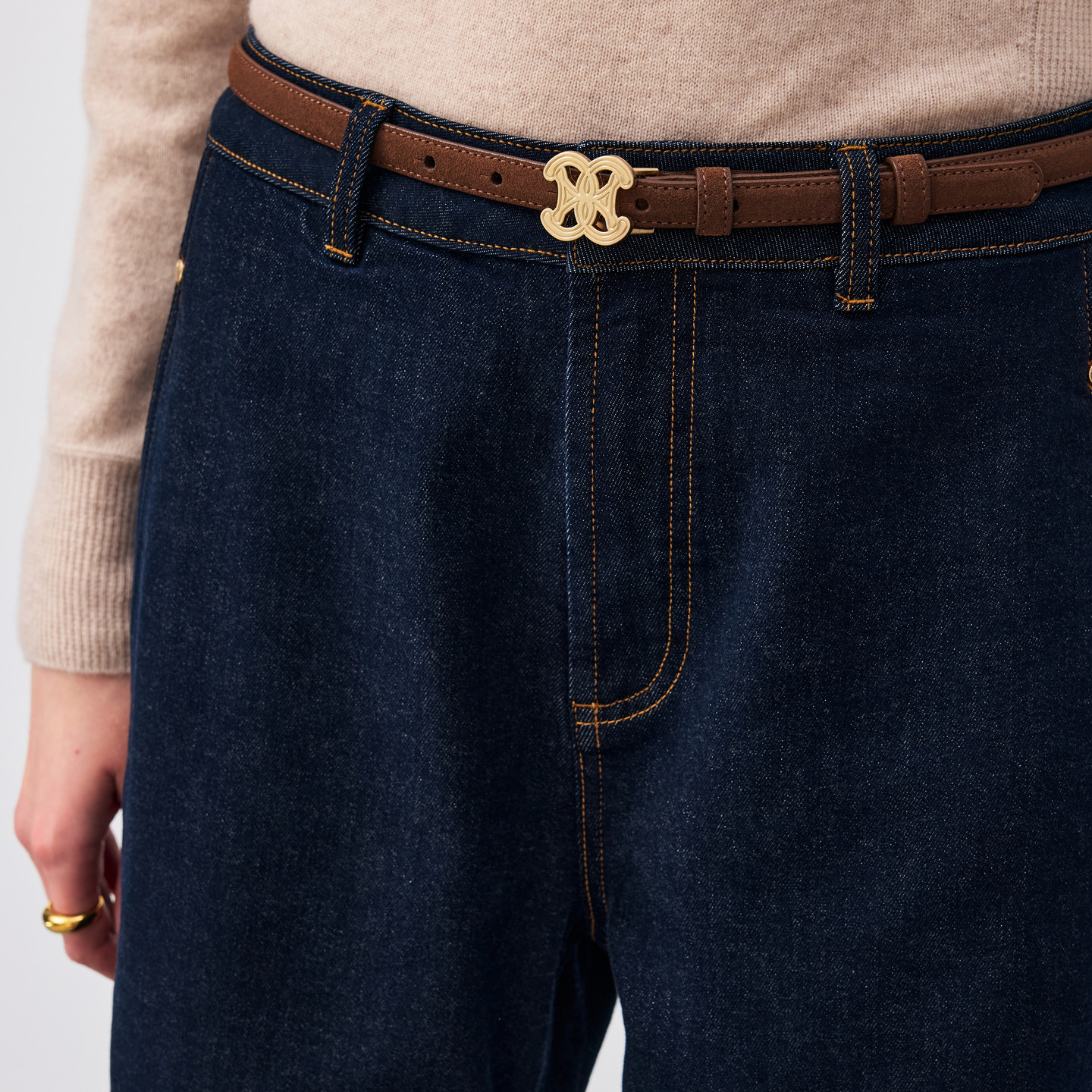 PRICH时尚复古弯刀牛仔裤冬季新款休闲个性阔腿显瘦长裤女,淘宝优惠券,粉丝福利购,淘宝优惠卷