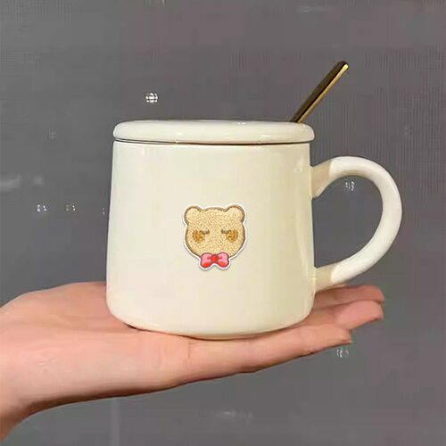 可爱卡通白色兔子小熊动物布贴毛巾绣diy装饰包包补丁刺绣布贴 - 图0