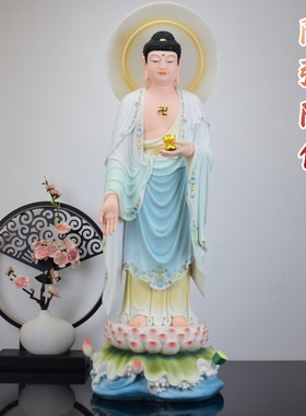 汉白玉西方三圣阿弥陀佛观音菩萨大势至大日如来神像家用供奉摆件
