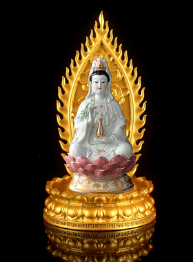 观音菩萨金色背光底坐佛像底托