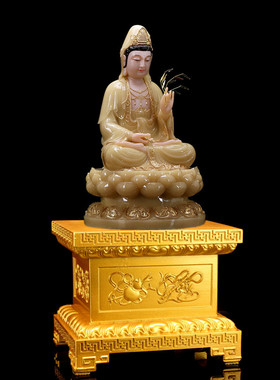 家用供奉菩萨关公金色加高底座
