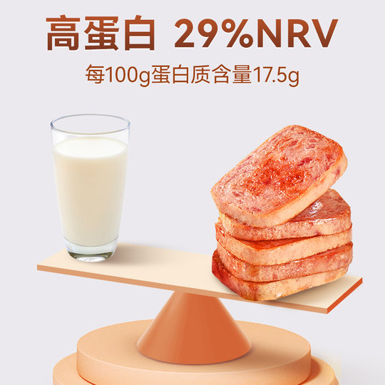 盐津铺子黑猪午餐肉即食火腿午餐肉单独包装单片肠早餐三明治专用