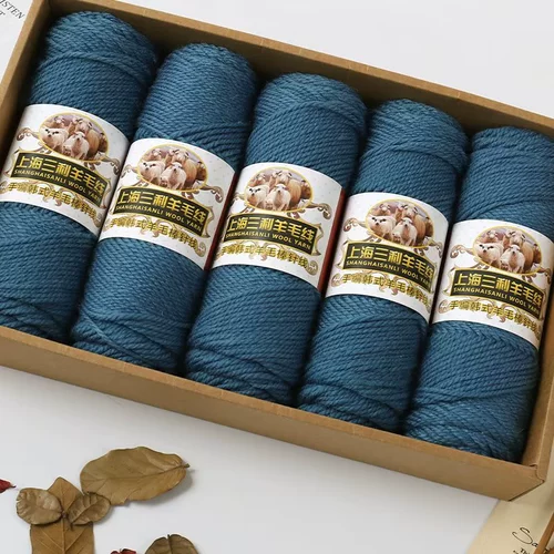 Шерстяной плетеный клубок пряжи ручной работы, свитер, детский кардиган, шарф, Шанхай