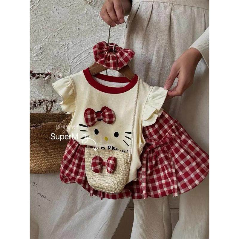 咸xia7650七女童柠卡通装女宝宝洋半气可爱上衣格子身套裙套装,淘宝优惠券,粉丝福利购,淘宝优惠卷