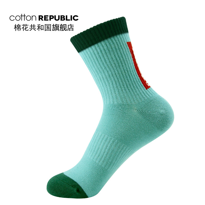 棉花共和国情侣中筒男士抽条休闲袜 棉花共和国短袜/打底袜/丝袜/美腿袜