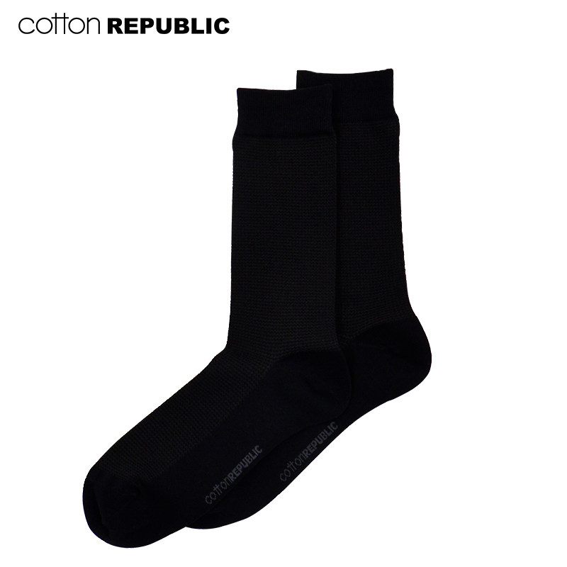 棉花共和国棉质男士休闲暗花中筒袜 棉花共和国短袜/打底袜/丝袜/美腿袜
