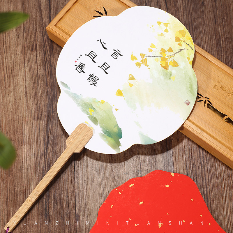 宣艺斋加厚双面宣纸团扇空白纸扇半生半熟白色蜡染彩色宣卡纸扇面手绘画颜料书法国画宣纸扇子儿童手工diy_虎窝淘