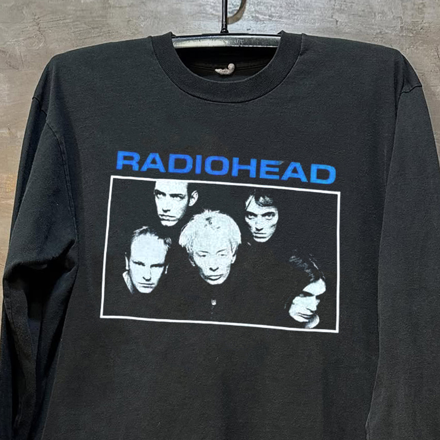 Radiohead电台司令人物印花美式潮牌长袖T恤post-punk学院风上衣 - 图1