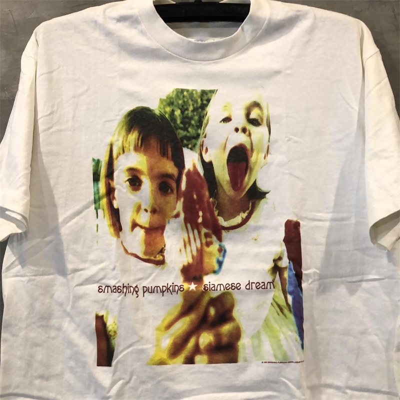 Smashing Pumpkins碎南瓜乐队短袖人像vintage复古男女情侣T恤潮,淘宝优惠券,粉丝福利购,淘宝优惠卷