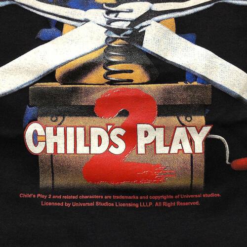 Child's Play鬼娃回魂恰吉暗黑丧系vintage复古短袖街头潮流T恤男 - 图2