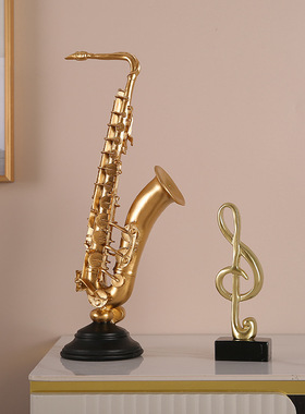 北欧小提琴树脂摆件家居玄关客厅电视柜摆设创意乐器音乐金色