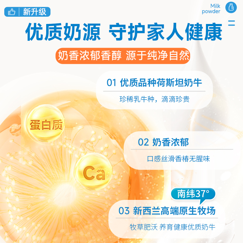 贝特恩进口蓝胖子奶粉全脂高钙成人牛奶儿童中老年人学生官方旗舰