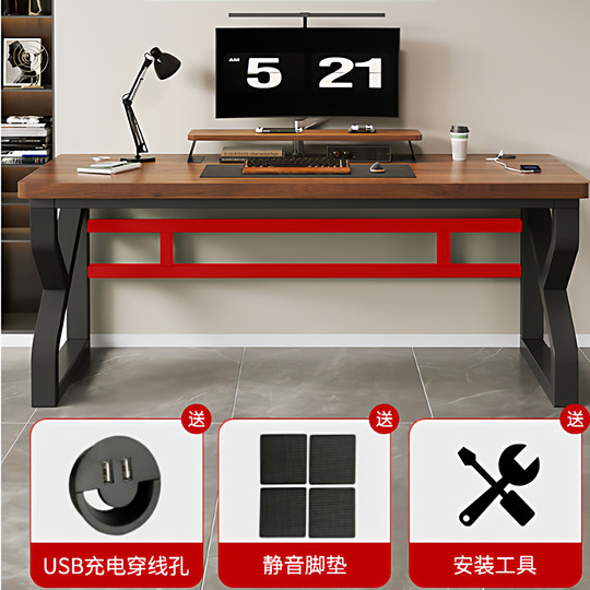 Solid wood computer desk student writing desk double e-sports table desktop bedroom home small simple desk