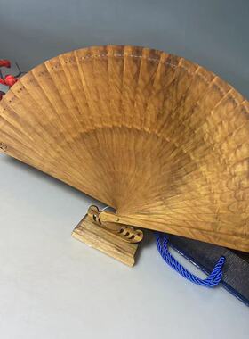 金丝楠木折扇新中式小叶桢楠随身扇子高端手持苏扇礼盒工艺扇S55