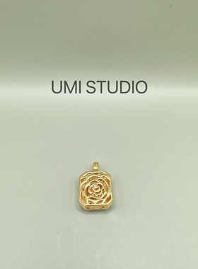 UMI家·轻珠宝vintage/S925银镀18k金芬达石显白吊坠