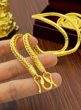 沙金项链男龙骨蛇骨项链金店同款