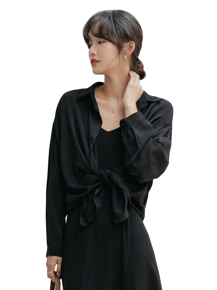 爱雅蜜旗舰店秋季新款雪纺白衬衫女长袖宽松职业装衬衣设计感小众洋气上衣3