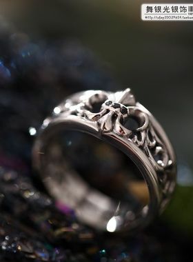 泰国925银唐草纹戒指