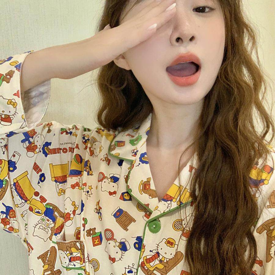 卡通凯蒂猫睡衣女春秋季纯棉长袖2025新款学生高级感家居服套装冬,淘宝优惠券,粉丝福利购,淘宝优惠卷