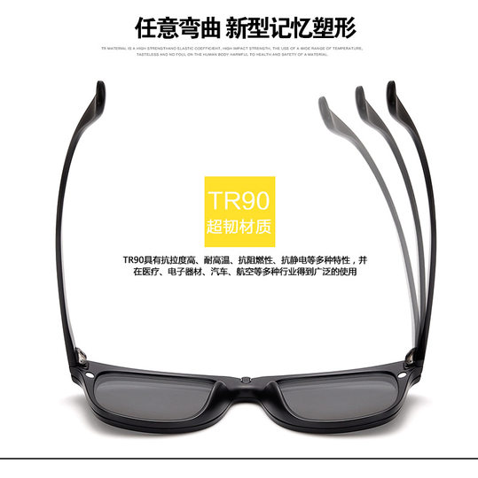 Набор линз двойного назначения TR90 с поляризационно-адсорбционным магнитом для близорукости